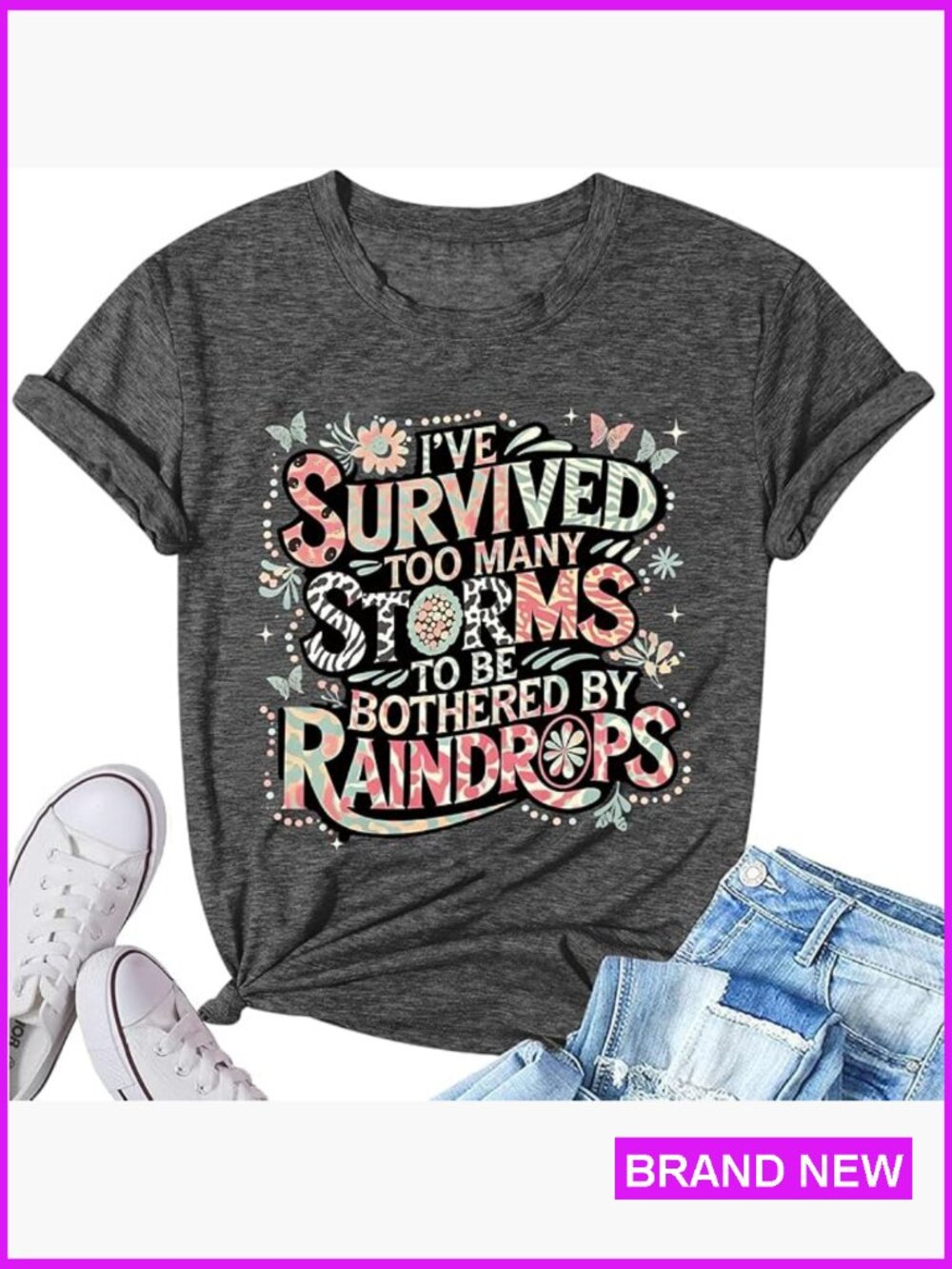 Inspirational T-Shirt Positive Message Graphic Tee Crew Neck Short Sleeve Soft